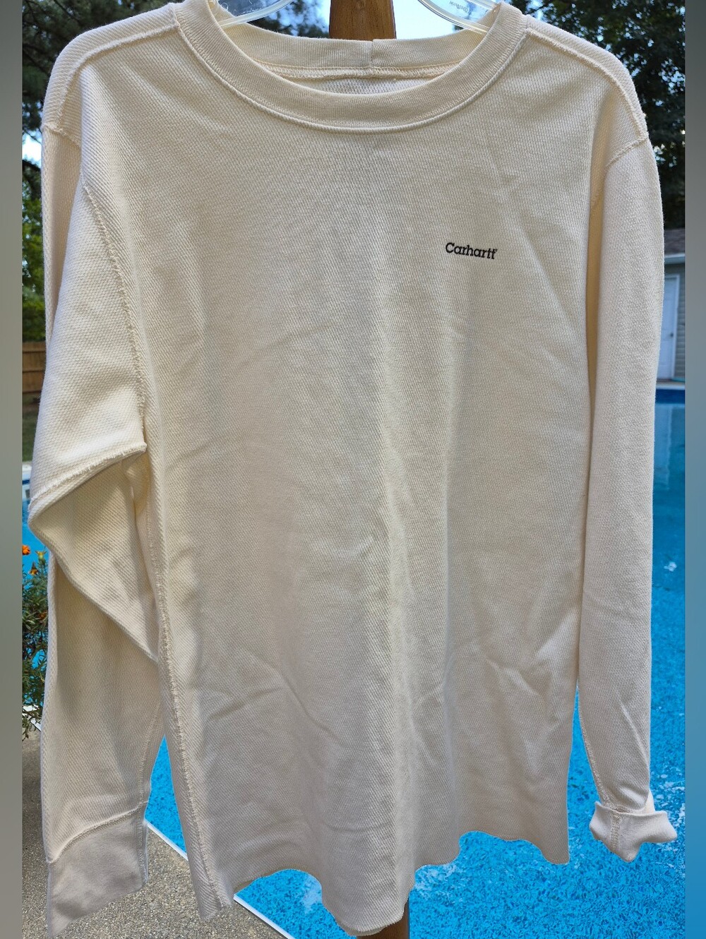Carhartt Cream Long Sleeve Waffle Knit Sweater